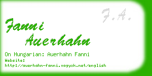 fanni auerhahn business card
